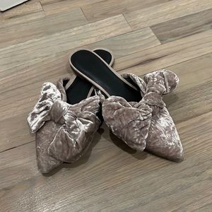 Rebecca Minkoff velvet bow slides
